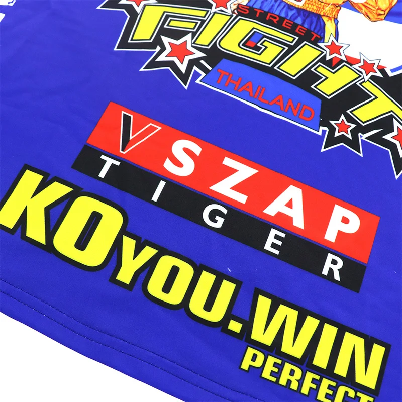 VSZAP MMA Муай Тай шорты для бокса Мужская Спортивная Футболка тренировочная одежда