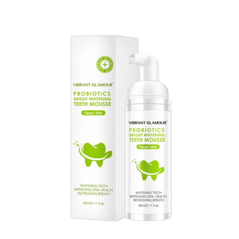 60ML Whitening Teeth Mousse Remove Tooth Stains Freshen Breath Teeth Whitening Cleaning Foam Protection Relives Teeth Toothpaste teeth cleaning mousse teeth whitening fresh breath tooth stains remove oral cleaning foam whitening toothpaste 60ml recommend
