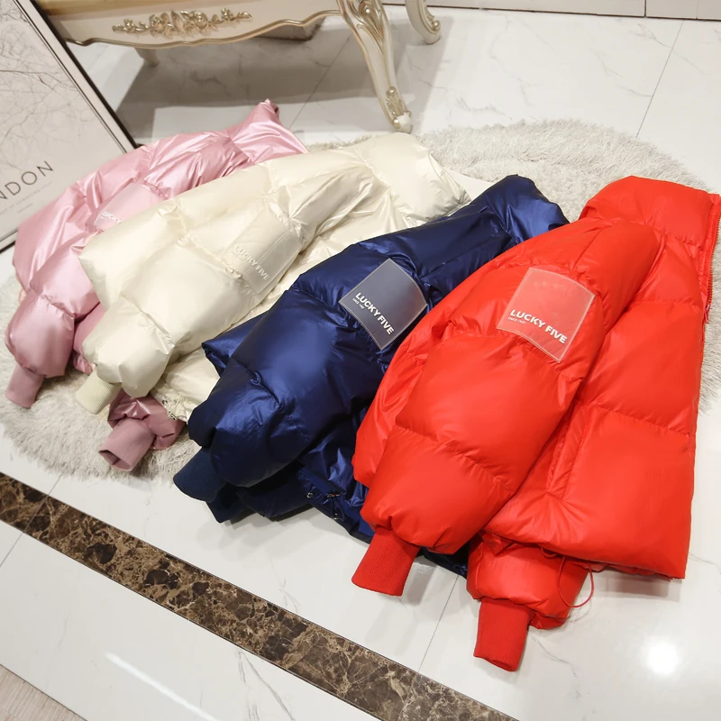 

90% White Duck Down Jacket 2021 Winter Jacket Women Stand Collar Female Thick Down Coat Loose Oversized Womens Short Down Parka
