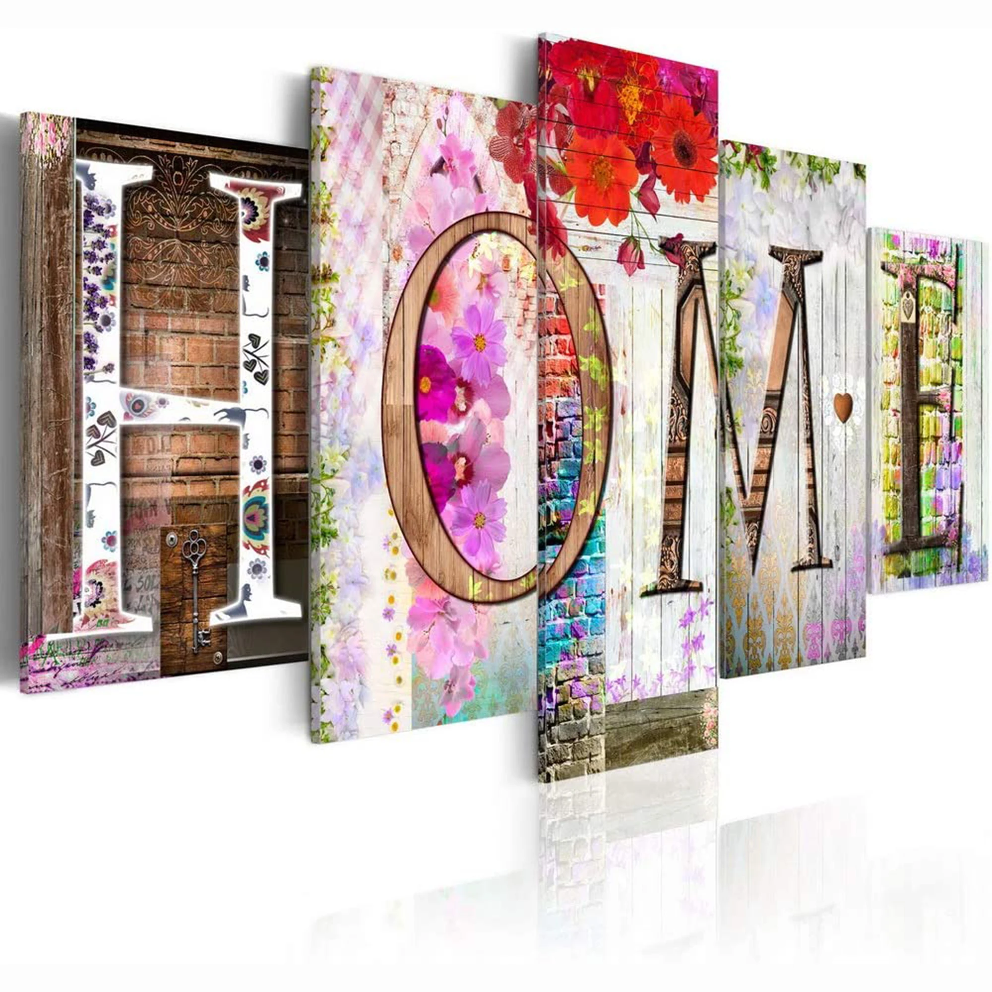 

No Framed 5Pcs Love Home Romantic Posters HD Canvas Wall Art Pictures Decoration Living Room Accessories Home Decor Paintings