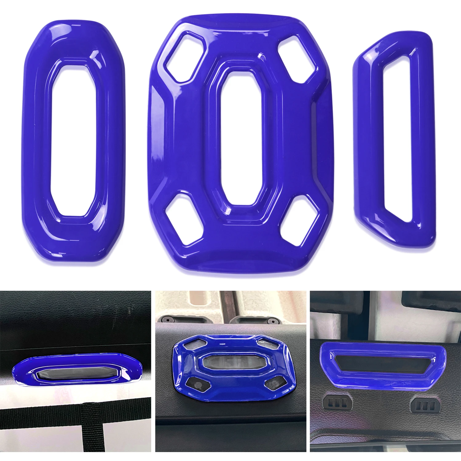 

Bolaxin Front Middle Rear Roof Reading Light Panel Decoration Cover Decor Trim Compatible For 2018-2021 Jeep Wrangler JL JLU Blu