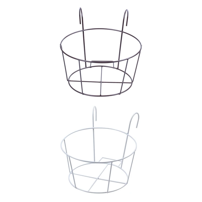 

Металлический Железный цветочный горшок, 2 шт., подвесной горшок для балкона, сада, растений, корзина для домашнего декора, бронзовый цвет и б...