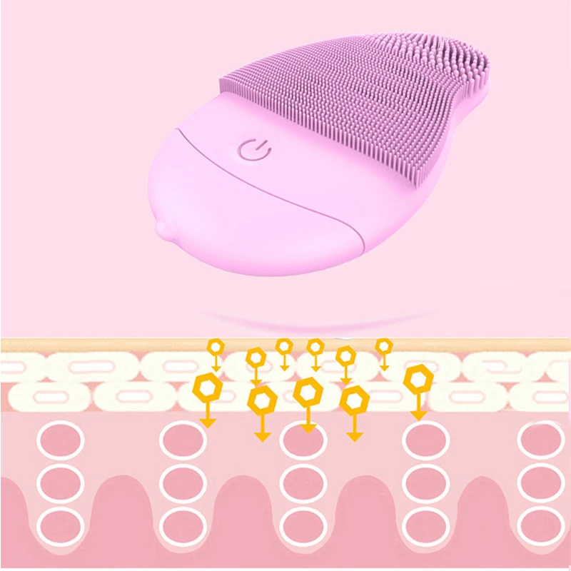 Силиконовая щетка для ухода за кожей электрическая Водонепроницаемая Очищающая