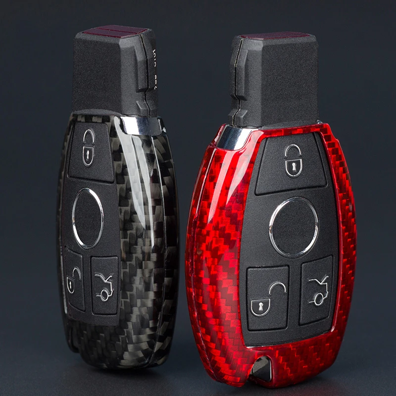 Чехол для автомобильных ключей из углеродного волокна Mercedes Benz W212 W177 W204 W205 GLC GLE GLS