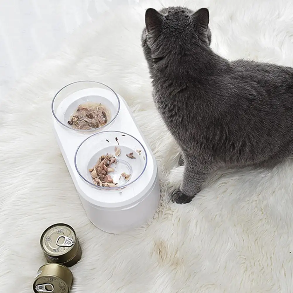 HobbyLane питомец кошки котенок съемный косой двойной кормушка с нескользящим