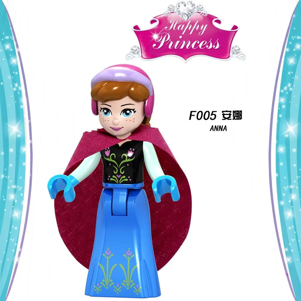 8 шт. F002-009 совместимы с Legoingly girl beauty and the Beast Anna Aisha детский подарок игра в мозги