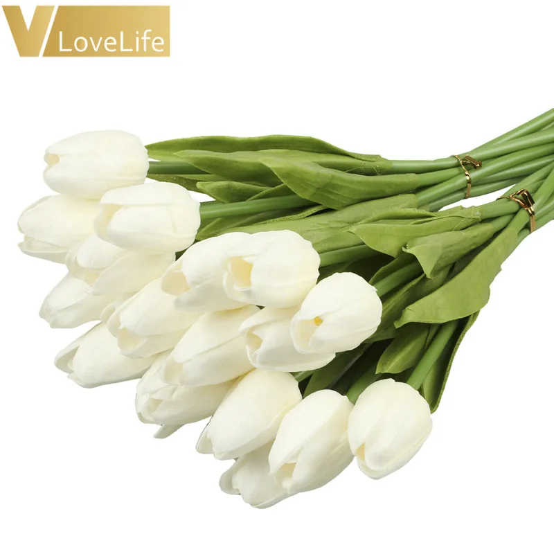 10 шт. ПУ тюльпаны искусственные шелковые цветы настоящие цветные Artificiales