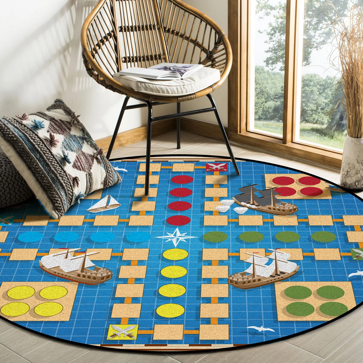 Шахматная игра маршрут точки шаблон коврики и ковры для дома гостиной круглый