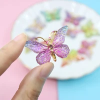 10pcs 3823mm bling butterfly resin flatback slime filler beads charms cabochon craft decoration for diy bracelet jewelry making