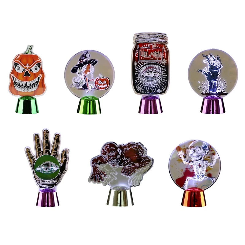 Иллюзия лампы череп Тыква светодиодная акриловая настольная лампа ночник для