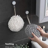 multi functional wall mount scouring pad chenille hand towel ball kitchen bathroom cleaning cloth thickened super absorbent rag