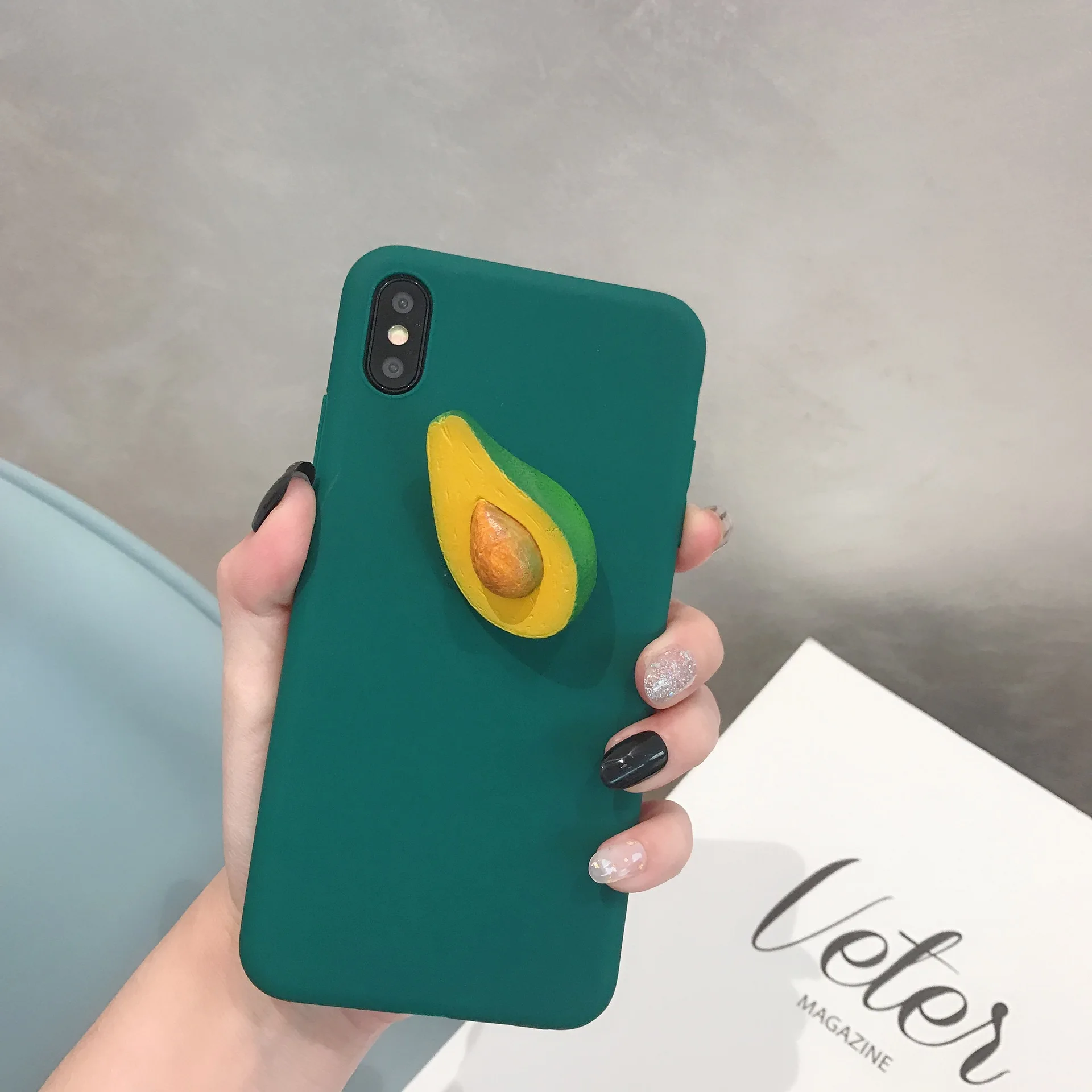 3D Авокадо Фрукты мультфильм чехол для iPhone X XR XS Max 6 6S Plus 7 8 TPU силиконовая задняя