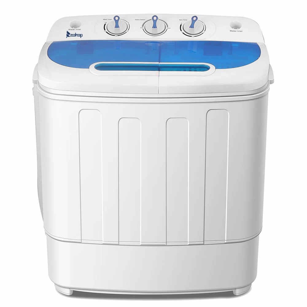 ZOKOP-lavadora semiautom&aacute;tica de doble tubo, m&aacute;quina de lavado de XPB46-RS4, 13 libras, enchufe estadounidense, doble barril-0