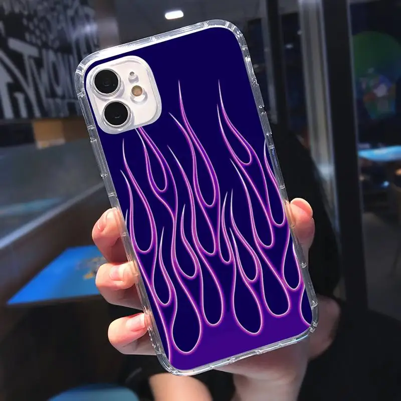 

Flame fire pattern Phone Case Transparent soft For iphone 5 5s 5c se 6 6s 7 8 11 12 plus mini x xs xr pro max