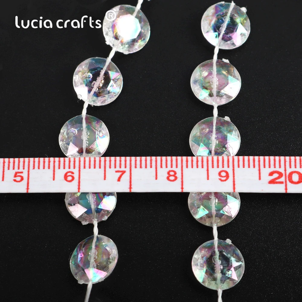 Lucia Crafts 5/30 прозрачный бисер цепь отделка гирлянда сделай сам декор для свадебной