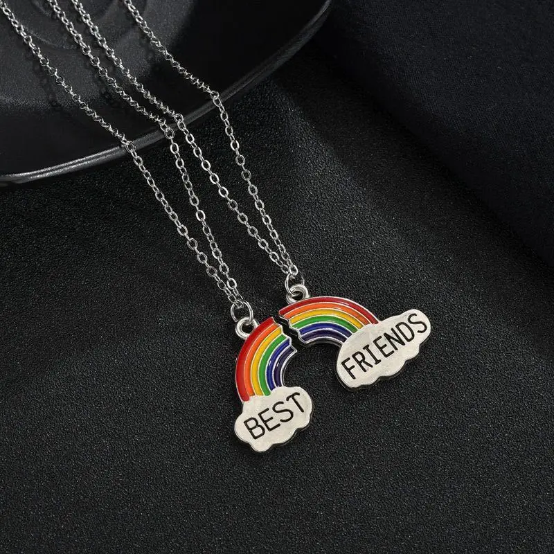 Модные titanium стали Радужный Флаг ЛГБТ ожерелье Простой подсолнухом Best friend пара