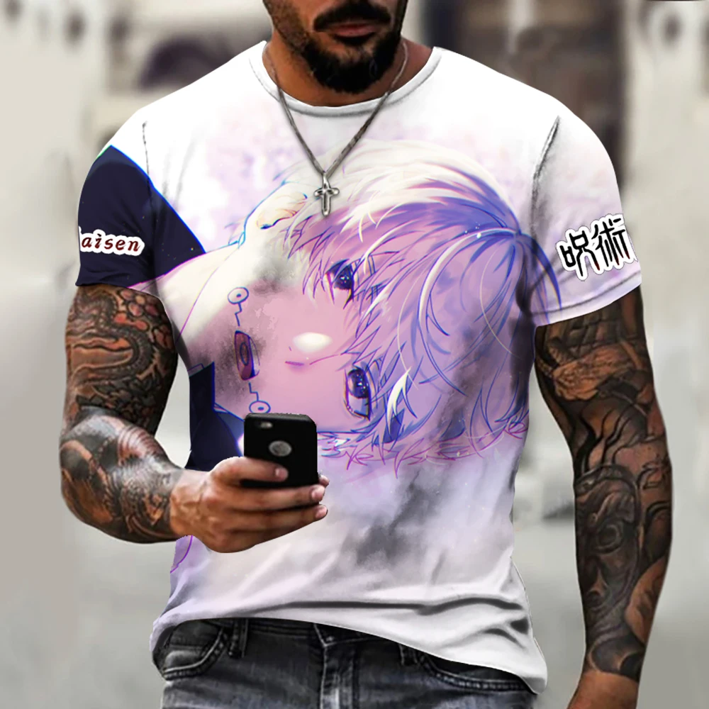 

T-shirts Man Summer Anime Jujutsu Kaisen Inumaki Toge Hip Hop Crew Neck Lovers Couple Style Child Short Sleeves Fitted Soft Tops