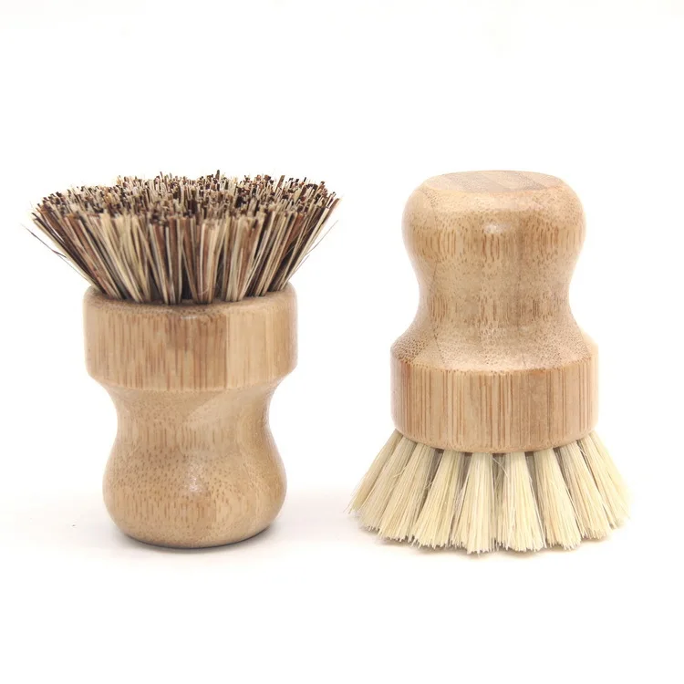 

Кухонная Чистящая Щетка из сизаля, ладони, бамбука, с короткой ручкой, круглая щетка для посуды