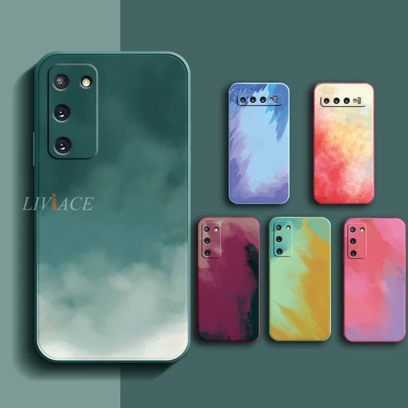 Акварельный силиконовый чехол для телефона Samsung Galaxy S22 S21 S20 Pro Ultra Fe Fan Edition S10 Plus Note 10