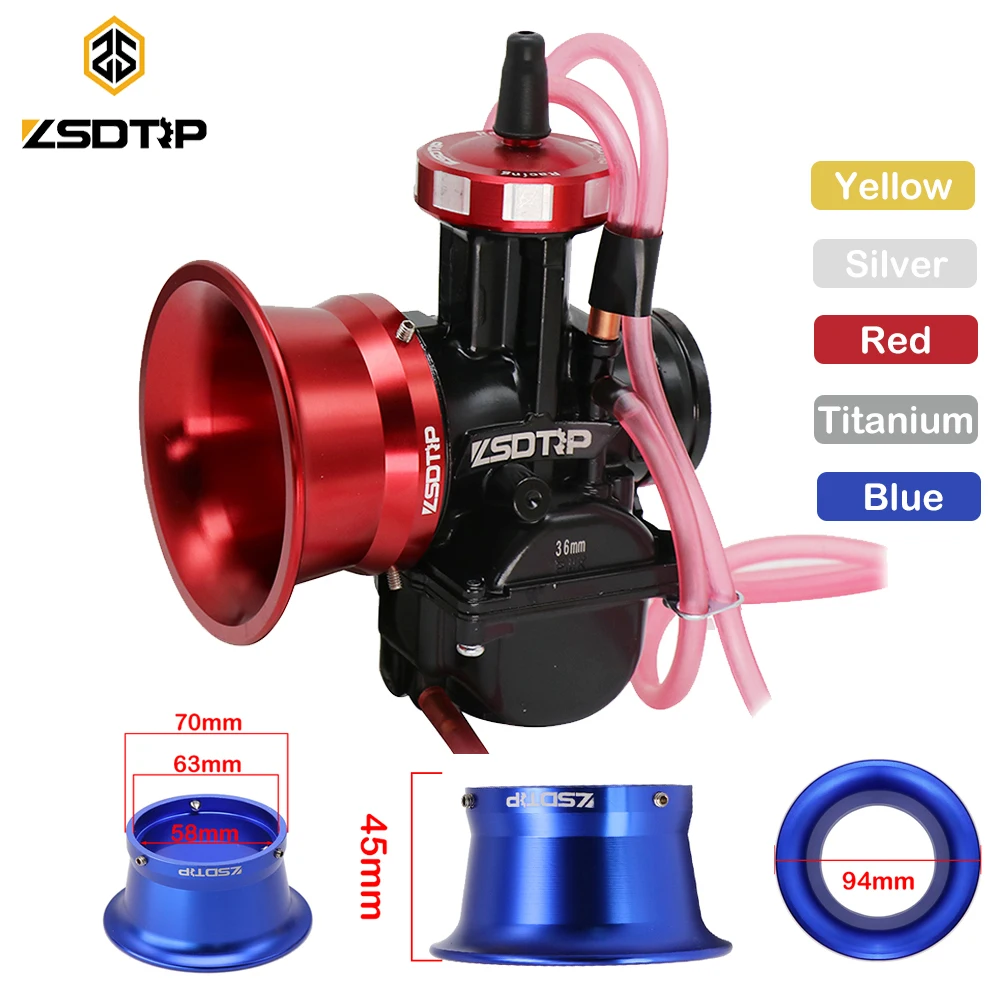 ZSDTRP 63 мм модифицированный карбюратор, воздушный фильтр, чашка для Keihin PWK34 36 38 40 42 мм, мотоциклетный карбюратор, ветровая чаша, цвет, рандомный
