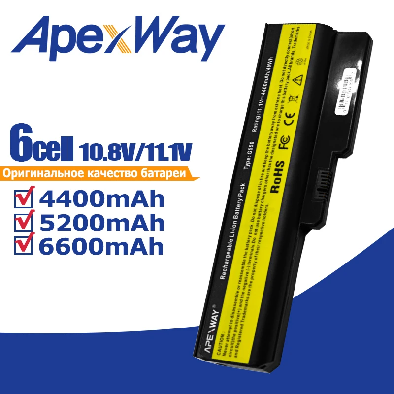 Аккумулятор Apexway для ноутбука LENOVO L08L6Y02 a3000 L08S6C02 LO806D01 L08L6C02 L08N6Y02 G430 G450 G455A G530 G550 G555