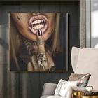 Абстрактное изображение крутой татуировки девушки сексуальные женщины граффити уличное искусство плакаты портреты холст картина для гостиной