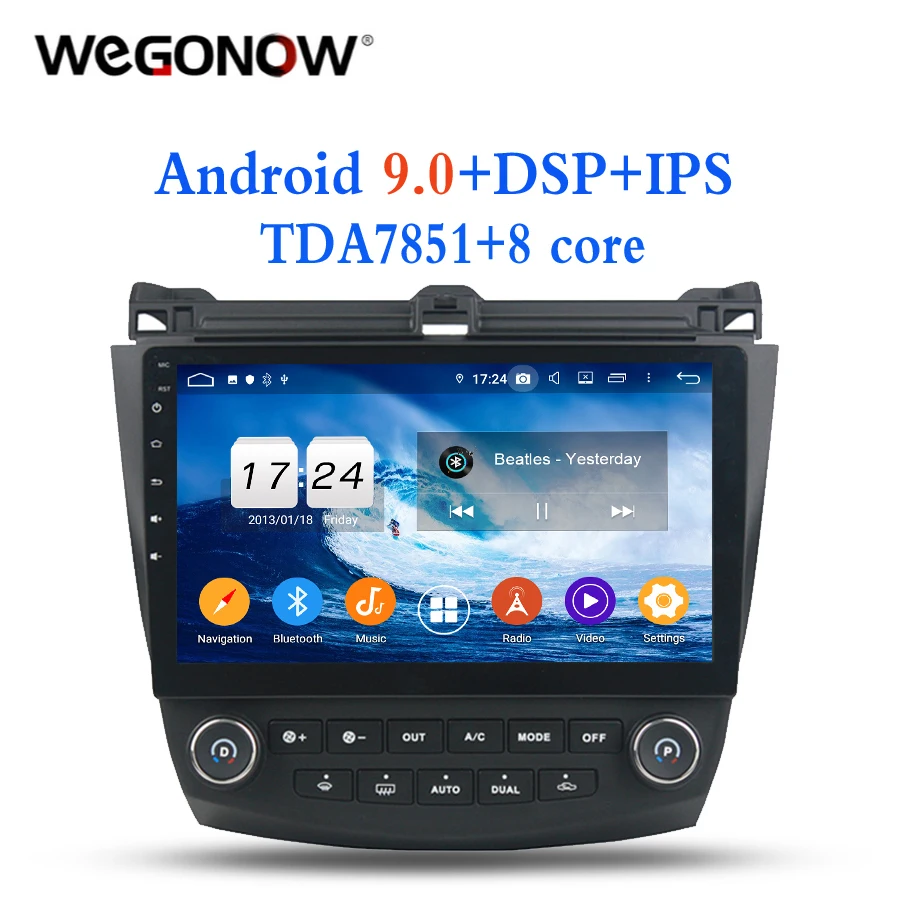 Ips 1din Android 9 0 для Honda ACCORD 7 2003 2006 2007 TDA7851 4G 8 core 32G Автомобильный dvd плеер gps Glonass RDS радио