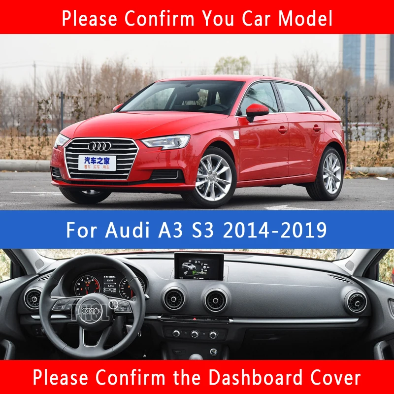 Пнсл приборной панели автомобиля крышка тире коврики тире коврик ковер для Audi A3 8V Защита от Солнца Анти-скольжение анти-скольжение