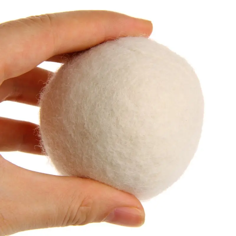 

1 X 6cm Wool Dryer Balls for Laundry - Reduces Drying Time Static Wrinkles and Lint Reusable Unscented White Removal