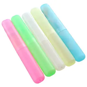 Карамельный цвет пластиковый футляр для зубной щетки прозрачный Портативный литейный Ящик Контейнер для хранения