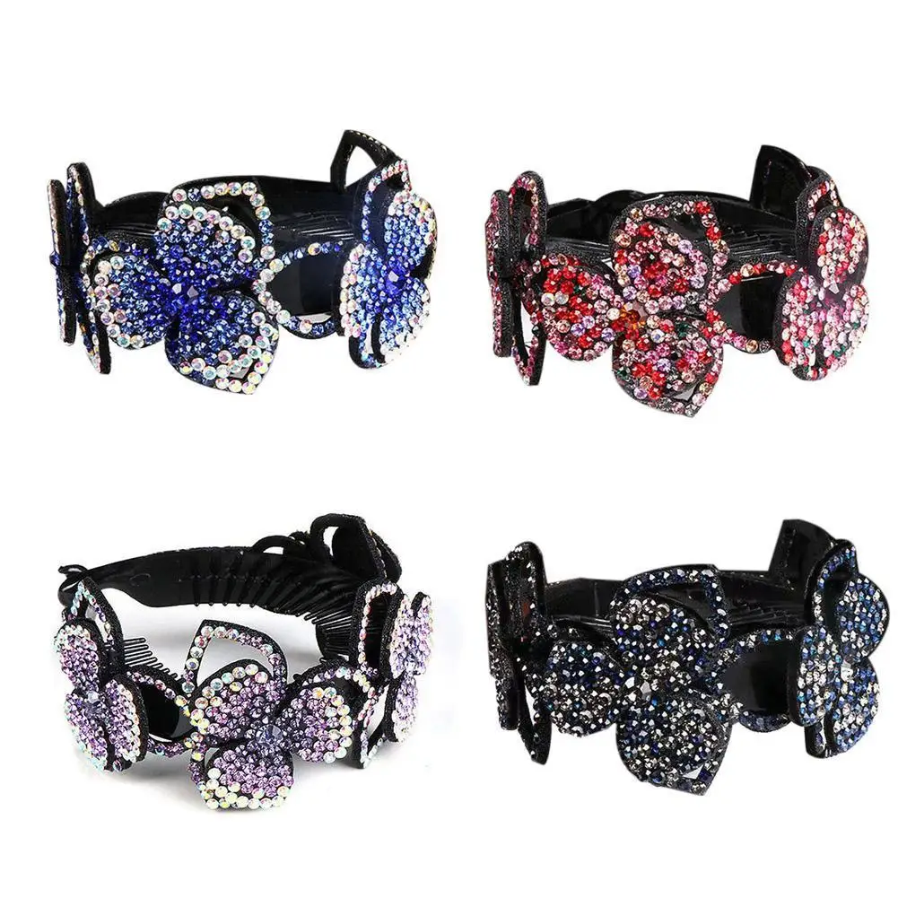 

1 Pc Rhinestone Hair Bun Claws Holders Cage Hair Stick D6D5 Clips Claw Hair Larg Hair Ponytail Holder Hair Crystal Accessor O7W4