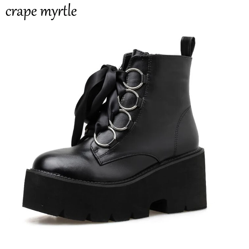 Зимние женские ботинки водонепроницаемые ковбойские байкерские ботильоны в