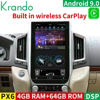 krando 13 6android 9 0 system for toyota land cruiser 200 2016 verticial screen car multimedia player navigation radio carplay