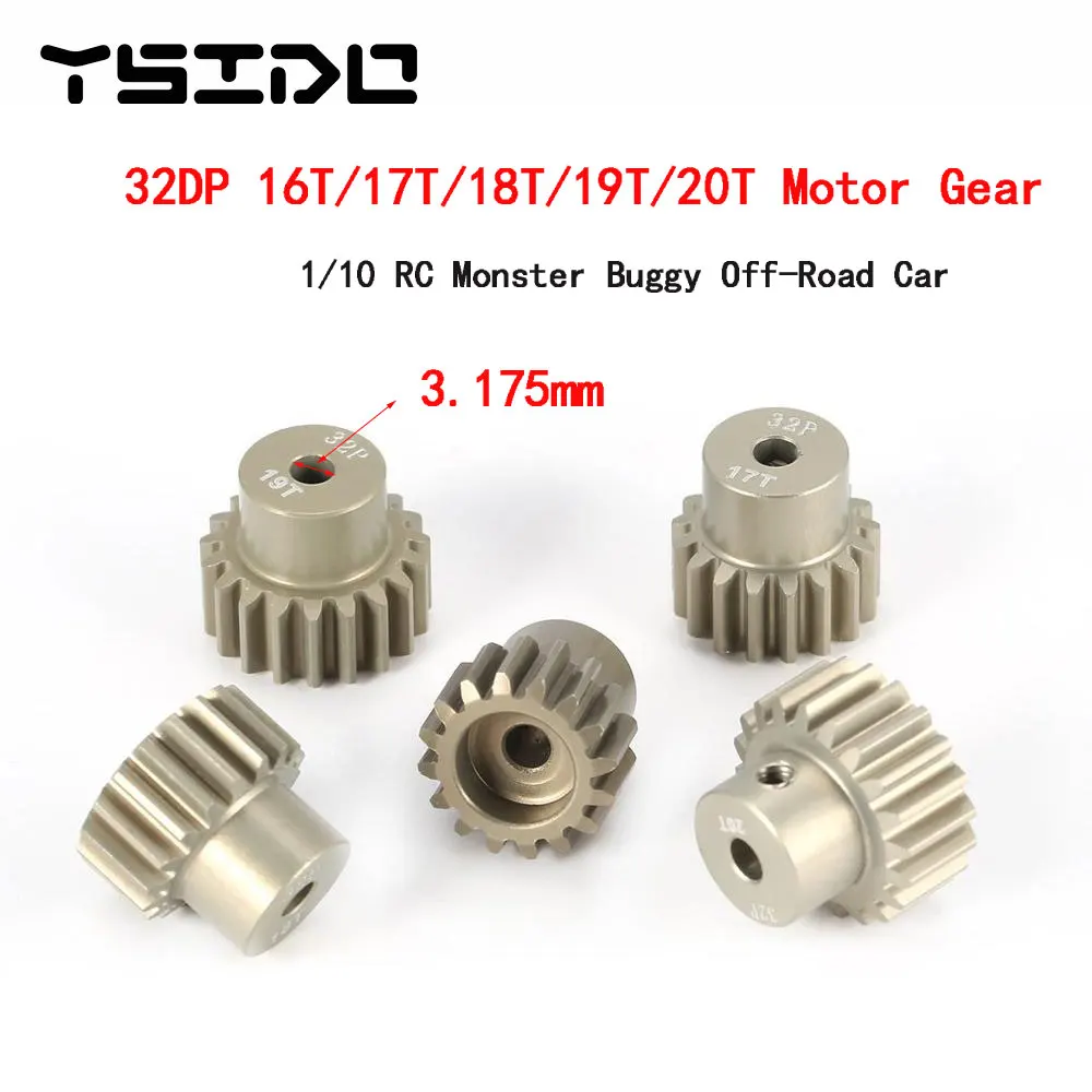 

32DP 3.175mm 16T 17T 18T 19T 20T Pinion Motor Gear Set for Traxxas Redcat HSP Tamiya 1/10 RC Car 540 550 Brushed 3650 3660 motor
