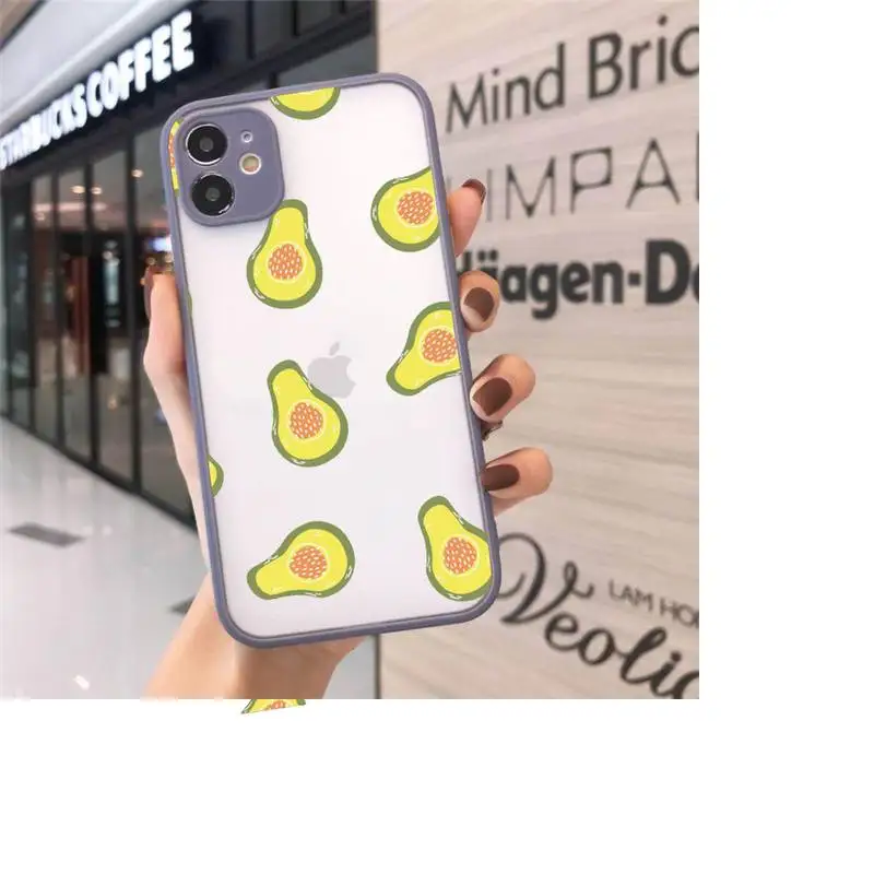 

Cute avocado cartoon Phone Cases matte transparent For iphone 7 8 11 12 plus mini x xs xr pro max cover
