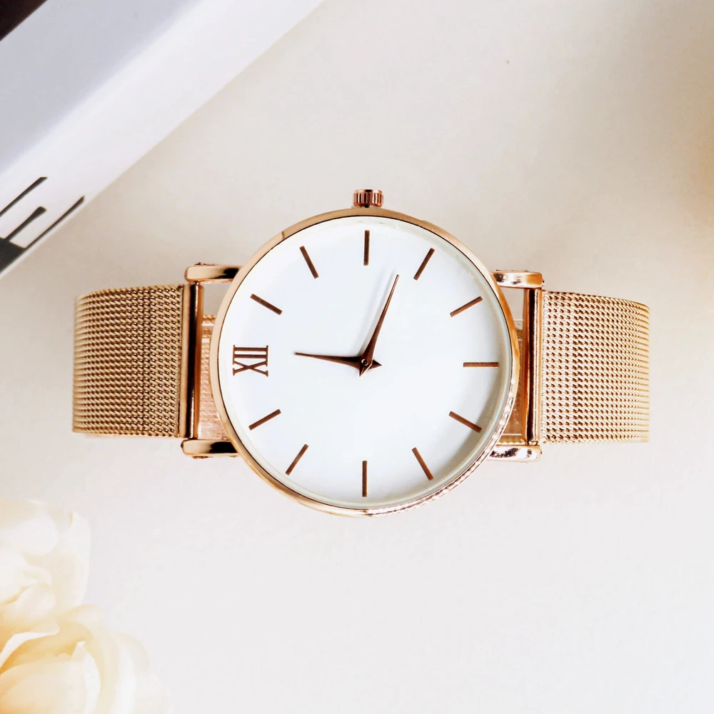 Новинка 2021 модные женские кварцевые часы простые с сетчатым браслетом из