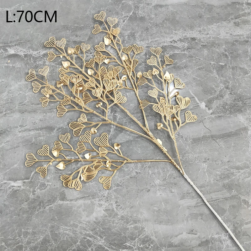 Искусственные золотые растения листья Рождественский Декор украшение для дома