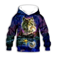 moon wolf 3d printed hoodies family suit tshirt zipper pullover kids suit funny sweatshirt tracksuitpant shorts 02