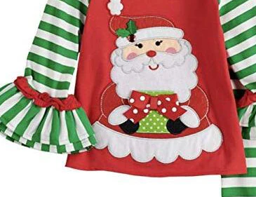 Одежда для маленьких девочек милая Рождественская рубашка с длинным рукавом