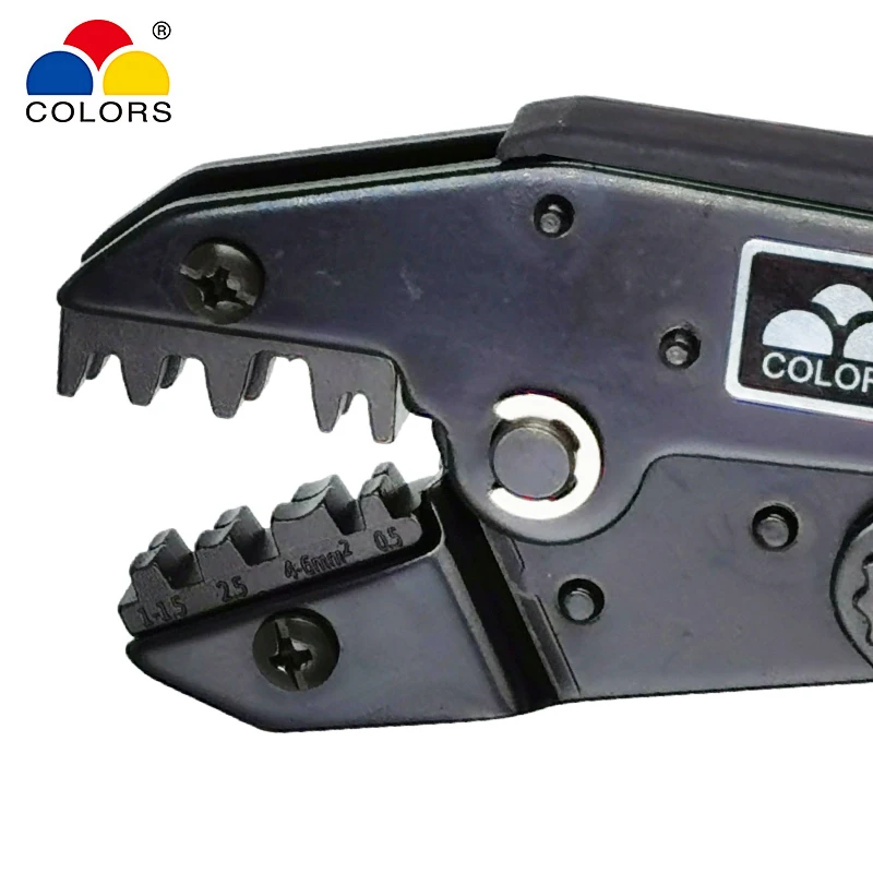 Цвета, HS-03BC, обжимные плоскогубцы, емкость 0,5-6 мм2, 20-10AWG, для неизолированных полос, пружинные зажимные клеммы, ручные инструменты