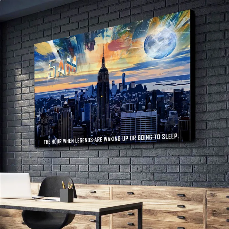 

Настенный плакат на холсте, высокие здания, английская живопись, 1 панель, Современный домашний декор, Модульная картина без рамки для гостиной
