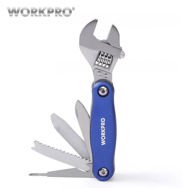 Многофункциональный инструмент WORKPRO 8 в 1, регулируемый гаечный ключ и многофункциональный инструмент для кемпинга