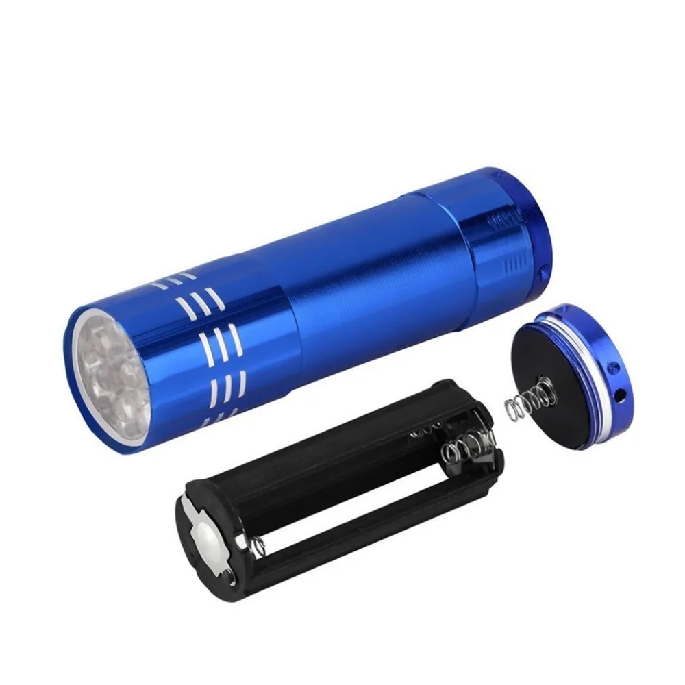 

Outdoor 9 LED UV Flashlight Torch Light Flashlight Energy Saving portable flashlight for outdoor hiking camping traveling sports