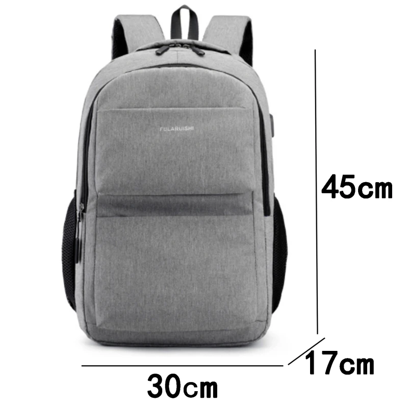 

Large Inch Laptop Backpack USB Men Computer Backpack Oxford Work Bag Waterproof Backpack College Rucksack