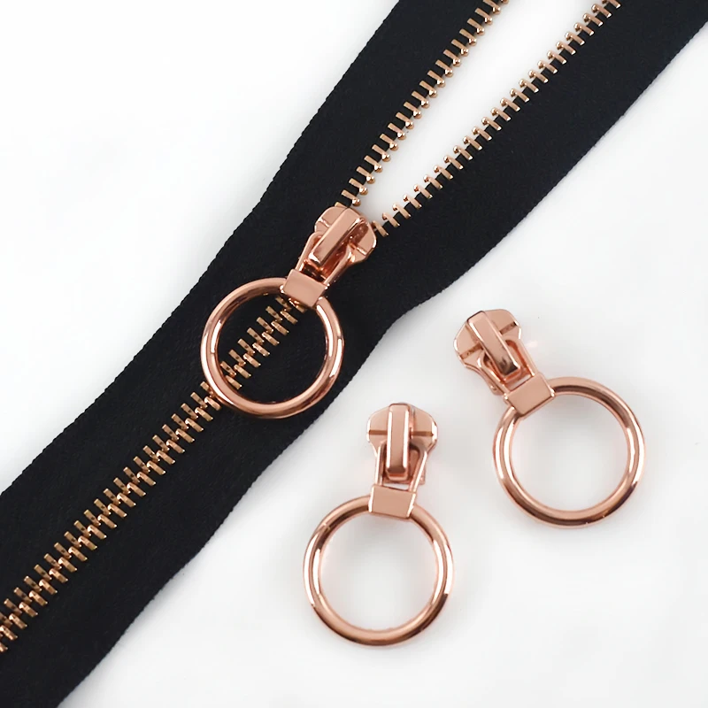 

10pcs Meetee 5# Rose Gold Zippers Slider for Metal Zipper Head Zip Repair Kits Pull Tab DIY Sewing Bags Clothing Accessories