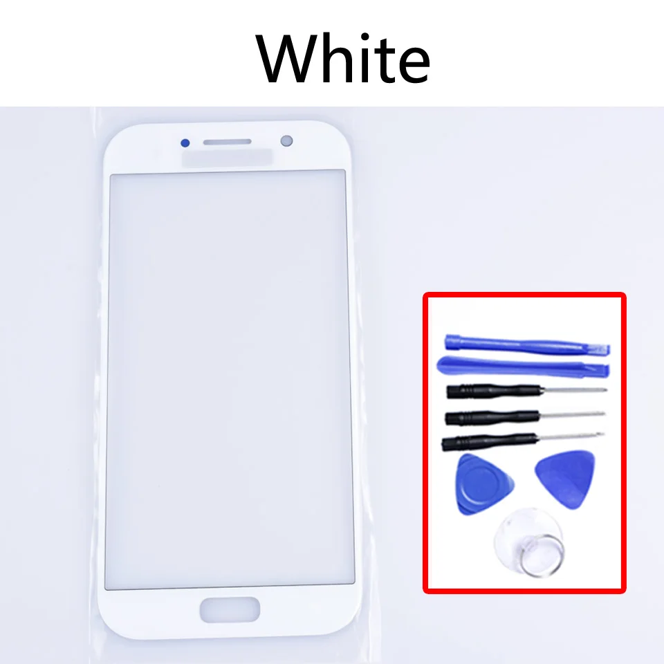 White-With tool A520 для Samsung Galaxy A5 A520 A520F SM-A520F SM-A520F/DS сенсорный экран Переднее внешнее стекло сенсорный экран Замена объектива 5,2" - Цвет: White-With tool