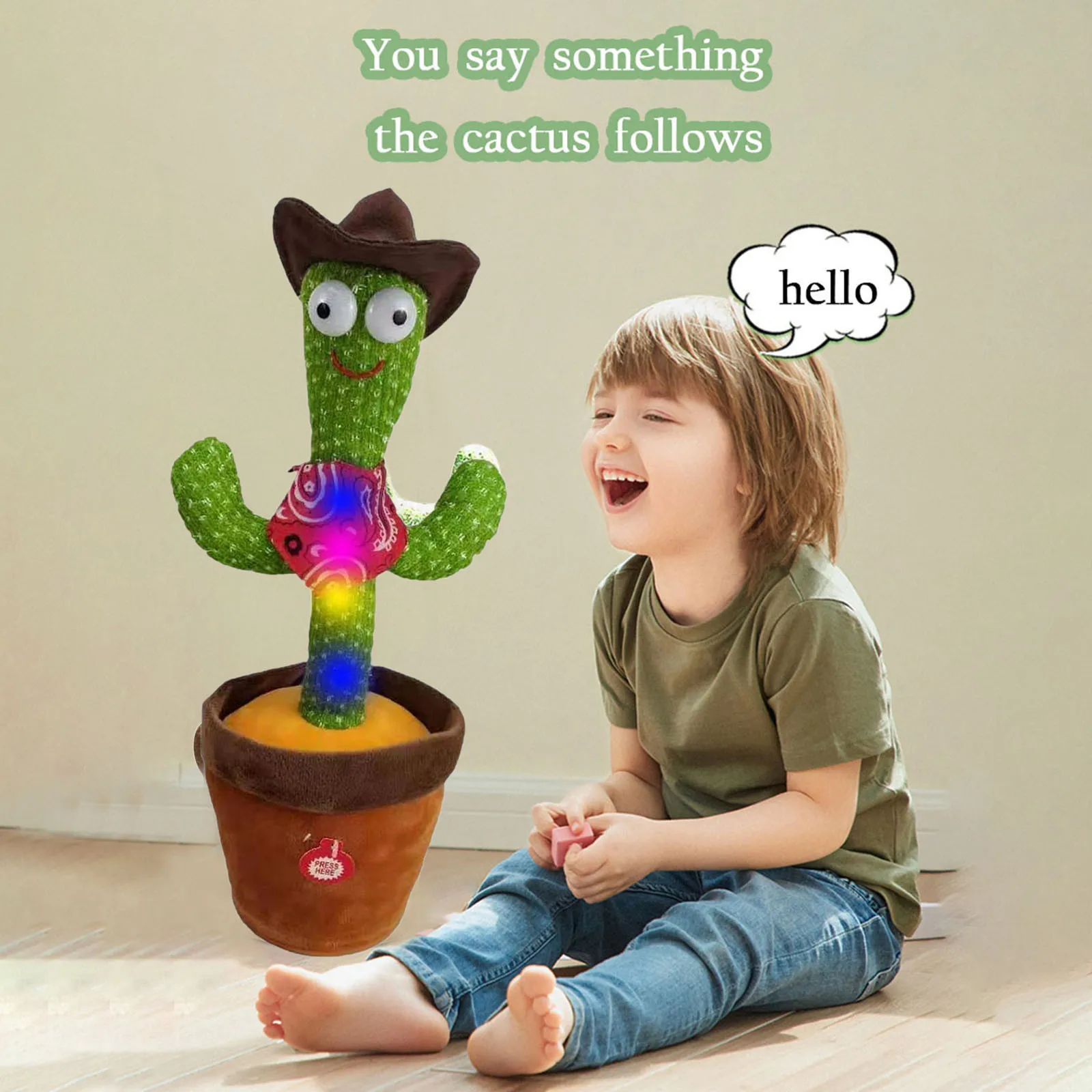 Танцующий кактус Электронная плюшевая игрушка мягкая кукла младенцы который