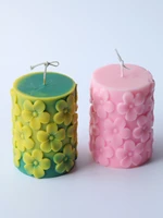 3d butterfly plumeria cylinder candle mold supplies diy embossed flower pattern aromatherapy mold handmade tools
