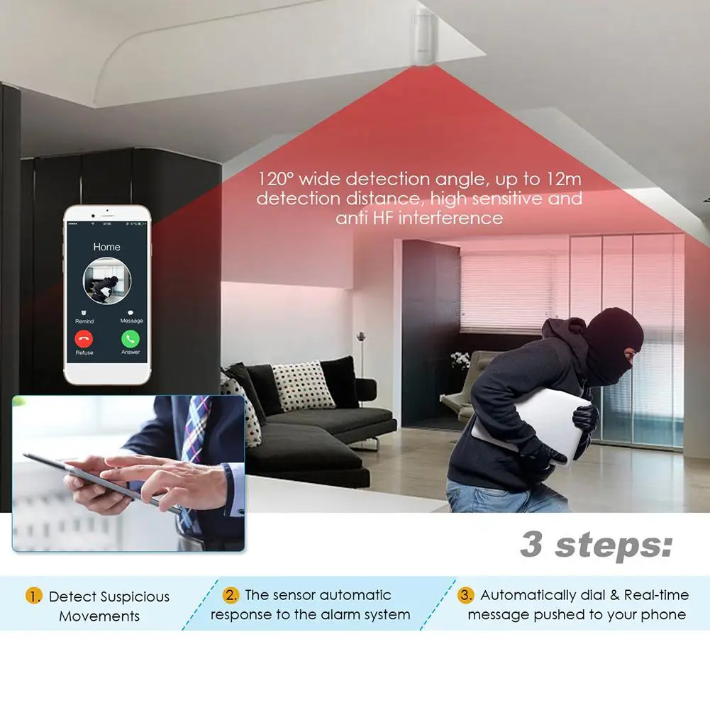 

Wireless Home Security Alarm System With RFID Card Arm Disarm Switchable Alarm System APP Remote Control