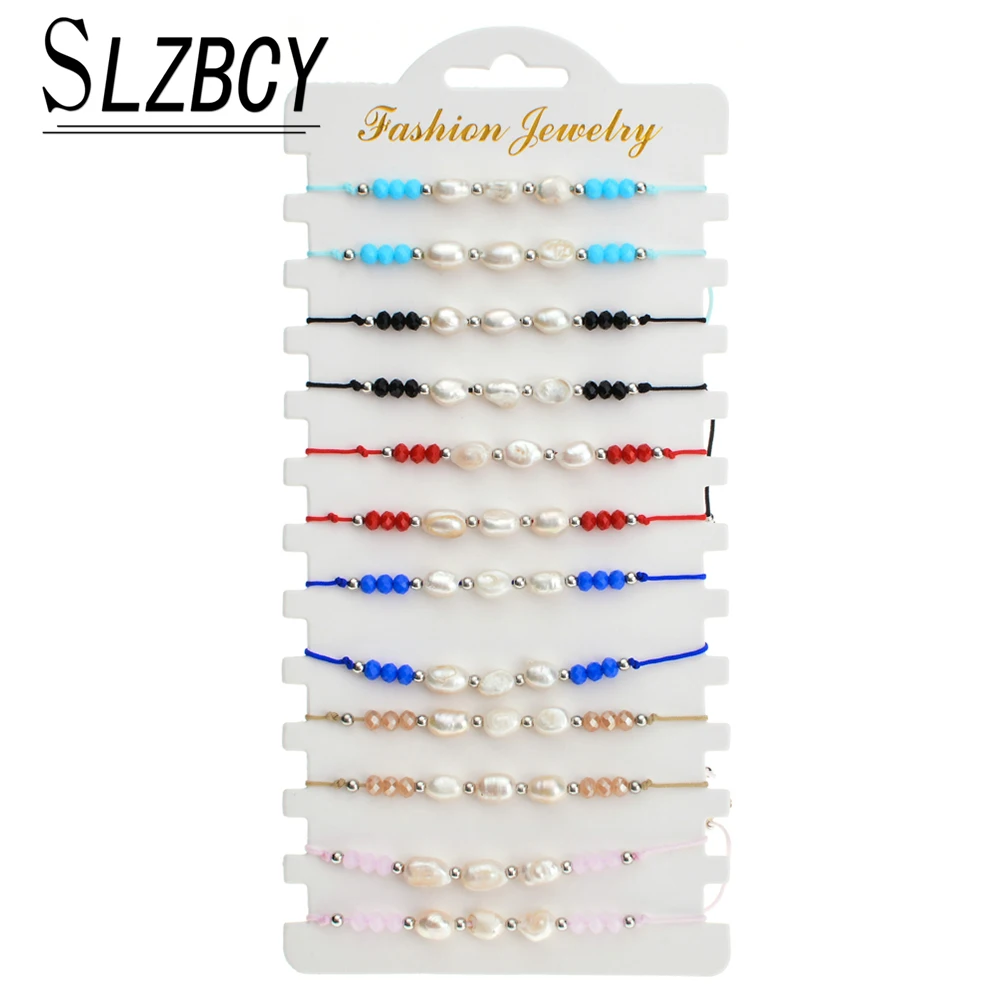 12 шт./компл. Женский комплект браслетов с подвесками из разноцветных ракушек